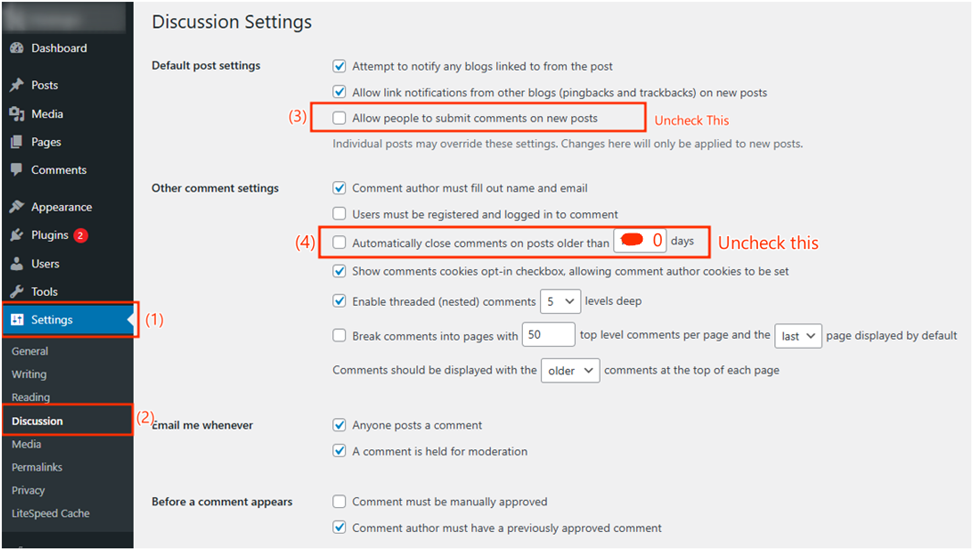 Disable Comments Globally 