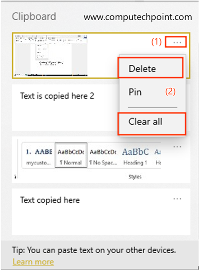 Perform Multiple Copy Operations and Paste Them One by One