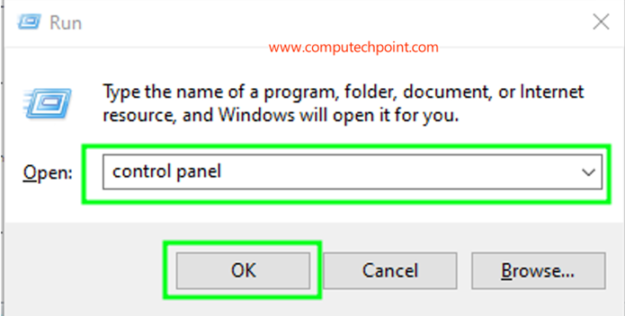 window RUN Dialog Box