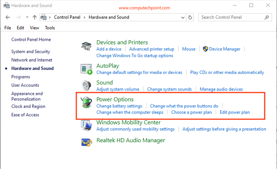 enable & disable windows fast startup