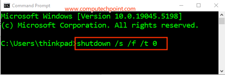 Shutdown Your PC using Command Prompt