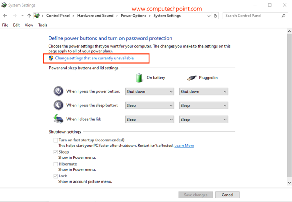 turn on & off windows startup mode