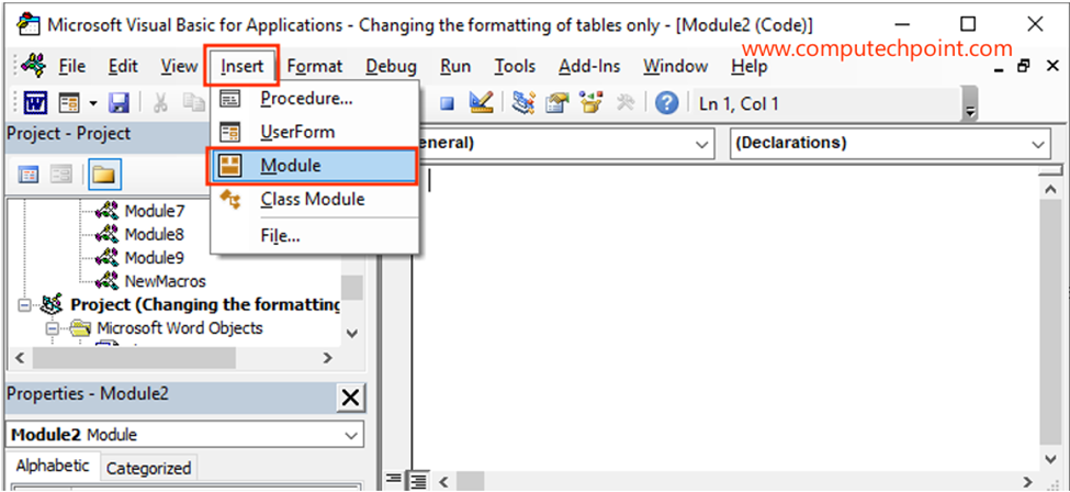 Text formatting all tables in Word using VBA