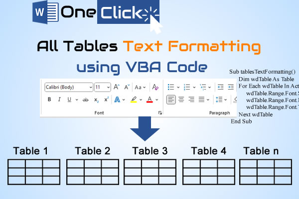 Apply Text Formatting to All Tables in Word with One Click Using VBA