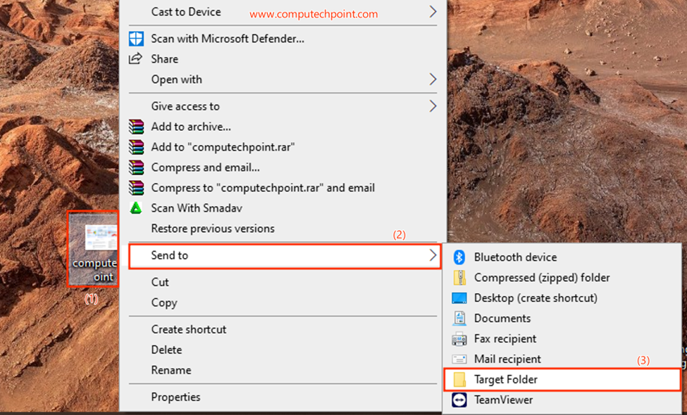 add a specific folder to the "Send To" right-click menu