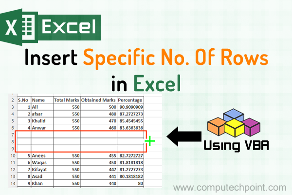 How to Insert a Specific Number of Rows at Once in Excel