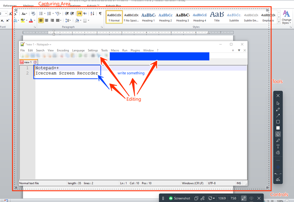 Taking Screenshots using Icecream Screen Recorder