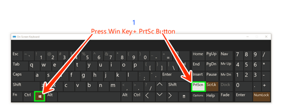 Keyboard Shortcut to take screenshots in windows
