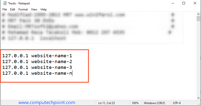 Block any website on windows using hosts file